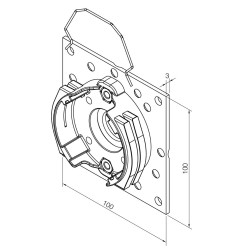 Support platine 100x100 mm pour moteur Nice ERA L