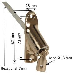 Sortie de caisson 45° et 90° E:D13 S:6P7 Lg 500 mm