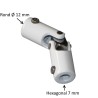  	Cardan acier chromé et laqué blanc DEPT22/T90