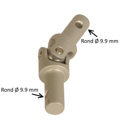 Cardan aluminium - Rond 9,9 mm mâle