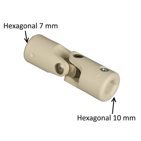 Cardan PVC : Hexagonal 7 mm / Hexagonal 10 mm