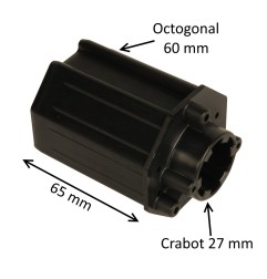 Embout octogonal 60 mm – crabot 27 mm