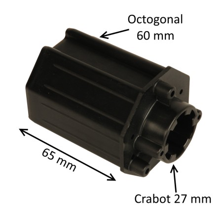 Embout octogonal 60 mm – crabot 27 mm
