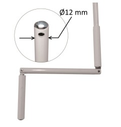 Manivelle Ø12 mm acier laqué gris Lg 1,20 m
