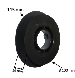 Poulie pour sangle à clipper Ø 115 mm