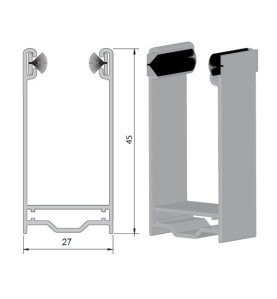 Coulisse tradi ZF blanche 45 x 27 mm (2 mètres)