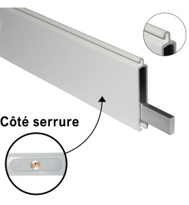 Lame finale + serrure blanc L990 mm extérieure