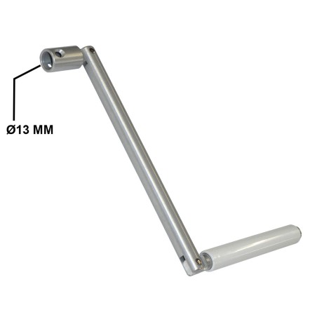 Poignée de manivelle aluminium blanc Ø 13 mm