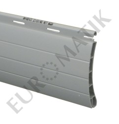 Lame PVC 55 x 13,5 mm ajourée et rainurée 2 faces - gris (1 mètre)