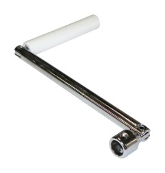 Poignée de manivelle acier, manchons blanc - Ø 12 mm femelle