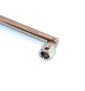 Poignée de manivelle acier, manchons blanc - Ø12 mm femelle